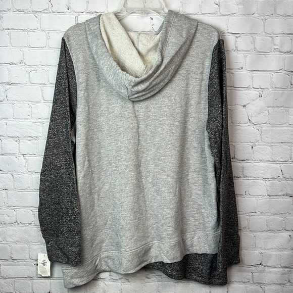 Style & Co Gray Metallic Color block Hoodie Sweatshirt Size XL - Picture 7 of 7